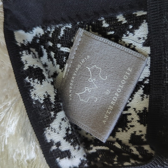 Anthropologie Vanessa Virginia Black White Malvina Sweater Dress XL - Picture 9 of 12